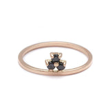 1ct Round Black Diamond Engagement Ring 14k Rose Gold Over Square Block Trio Set
