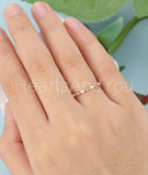 0.5ct Marquise Simulated Diamond Half Eternity Wedding Band 14k Rose Gold Plated