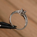 1ct Engagement Ring Round Cut Morganite Solitaire Milgrain 14k White Gold Finish