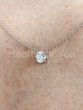 1ct Round Cut Moissanite Solitaire Pendant with Chain 14k White Gold Plated