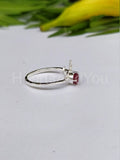 0.4ct Round Cut Simulated Ruby Dear Design Engagement Ring 14k White Gold Plated