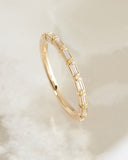 0.2ct Baguette Simulated Diamond Half Eternity Wed Band 14k Yellow Gold Plated