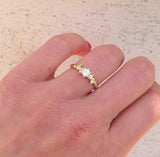 1ct Round Cut Diamond Engagement Ring 14k Yellow Gold Over Five Stone Minimalist