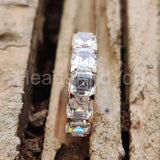 2.5ct Asscher Simulated Diamond Cocktail Eternity Wed Band 14k YellowGold Plated