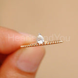 0.2ct Pear Cut Simulated Diamond Solitaire Engagement Ring 14K YellowGold Plated