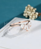 0.5ct Marquise Simulated Diamond Minimalist Engagement Ring 14k Rose Gold Plated
