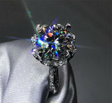 1.7ct Round Cut Diamond Engagement Ring 14k White Gold Finish Flower for Women