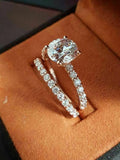 1.9ct Round Cut VVS1D Diamond Bridal Set Engagement Ring 14k Rose Gold Finish