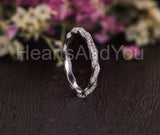 0.5ct Round Cut Moissanite Eternity Twisted Wedding Band 14k White Gold Plated