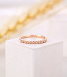 0.3ct Round Cut Moissanite Stackable Women Wedding Band 14k Rose Gold Plated