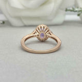 2.3ct Oval Cut Amethyst Diamond Accent Halo Engagement Ring 14k Rose Gold Finish