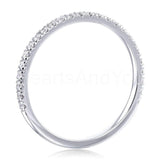 0.3ct Round Cut Moissanite Half Eternity Wedding Band 14k White Gold Plated