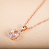 1ct Oval Cut Simulated Morganite Solitaire Pendant 14k Rose Gold Plated NO CHAIN