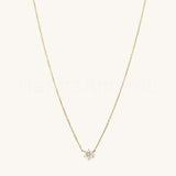 0.3ct Round Cut Moissanite Floral Cluster Pendant Chain 14k Yellow Gold Plated