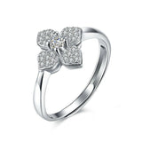 1.6ct Round Cut Diamond Engagement Ring 14k White Gold Finish Flower Solitaire