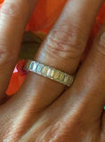 2ct Emerald Cut Diamond Eternity Stylish Wedding Ring Band 14k White Gold Finish