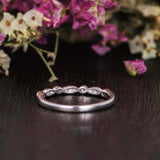 Half Eternity Wedding Band 0.75ct Round Cut VVS1D Diamond 14k Rose Gold Finish