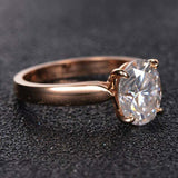 2ct Oval Cut VVS1D Diamond Engagement Ring Solitaire Women 14k Rose Gold Finish