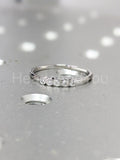 0.3ct Round Cut Moissanite Bezel Set Women Wedding Band 14k White Gold Plated
