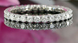 2.5ct Round Cut VVS1 Diamond Eternity Wedding Ring Band 18k White Gold Finish