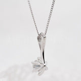 0.5ct Round Cut Moissanite Solitaire Pendant 14k White Gold Plated NO CHAIN