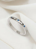 0.2ct Wedding Band Round Cut Blue Sapphire Anniversary 14k White Gold Finish