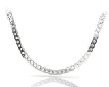 25ct Round 4 Prong Diamond 14K White Gold Finish Tennis Necklace 18" FINE EDH