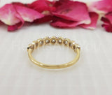 0.3ct Round Cut Moissanite Half Eternity Wedding Band 14k Yellow Gold Plated