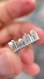 0.3ct Baguette Cut Simulated Diamond Princess Crown Ring 14k White Gold Plated