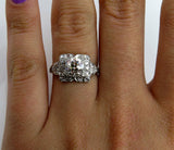 4Ct Round Cut Diamond Edwardian Vintage Antique Women Ring 14K White Gold Finish