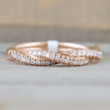 1.3ct Round Cut Diamond Wedding Ring Band 14k Rose Gold Finish Infinity Design