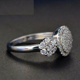 3.1ct Round Cut VVS1D Diamond Engagement Ring 14k White Gold Finish Double Halo