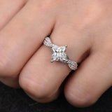 2ct Princess Cut Diamond Engagement Ring Infinity Twisted 14k White Gold Finish