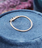 0.4ct Pear Simulated Black Diamond Minimalist Wedding Band 14k YellowGold Plated