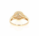 2.6ct Round Cut Diamond Engagement Ring Cluster Split Band 14k YellowGold Finish
