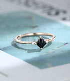 0.3ct Princess Simulated Diamond Trilogy Engagement Ring 14k Rose Gold Plated