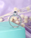 2ct Round Cut Blue Sapphire Unique Rope Band Engagement Ring 14k White Gold Over