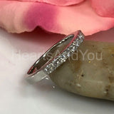 0.35ct Round Cut Moissanite Half Eternity Wedding Band 14k White Gold Plated