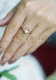 1ct Oval Cut Simulated Morganite Milgrain Engagement Ring 14k White Gold Plated