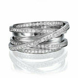 2ct Round Cut VVS1 Diamond Unique Design Wedding Ring Band 14k White Gold Finish