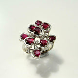 2.2ct Oval Cut Pink Ruby Cocktail Art Deco Engagement Ring 14k White Gold Finish