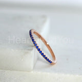 0.3ct Round Cut Simulated Sapphire Minimalist Wedding Band 14k White Gold Plated