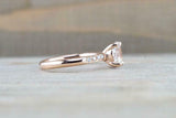 1.3ct Round Cut Morganite Engagement Ring 14k Rose Gold Finish Diamond Accents