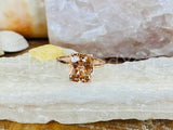 2ct Cushion Cut Simulated Peach Morganite Solitaire Ring 14k Yellow Gold Plated