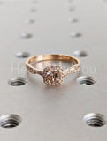 1ct Round Cut Simulated Morganite Twisted Engagement Ring 14k Yellow Gold Plated