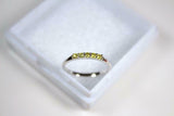 0.3ct Wedding Ring Band Round Cut Yellow Sapphire Minimalist 14k White Gold Over