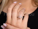 2ct Emerald Cut Simulated Morganite Accents Engagement Ring 14k WhiteGold Plated
