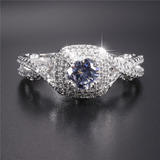 2ct Round Cut Diamond Engagement Ring 14k White Gold Finish Double Halo Infinity