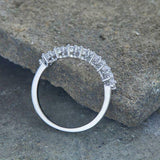 0.45ct Wedding Band Round Diamond Stackable Petite Minimal 14k White Gold Finish
