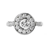 2.2ct Round Cut VVS1 Diamond Engagement Ring Milgrain Halo 14k White Gold Finish